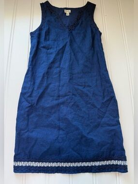 HATLEY Shift Dress Blue Linen Sleeveless Women's XS
Chest 17
Length 35